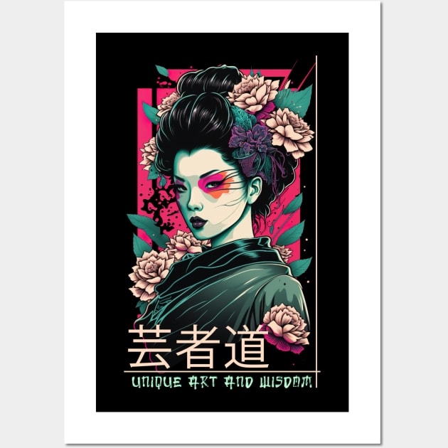 Japanese Geisha girl Wall Art by NeonCatWear